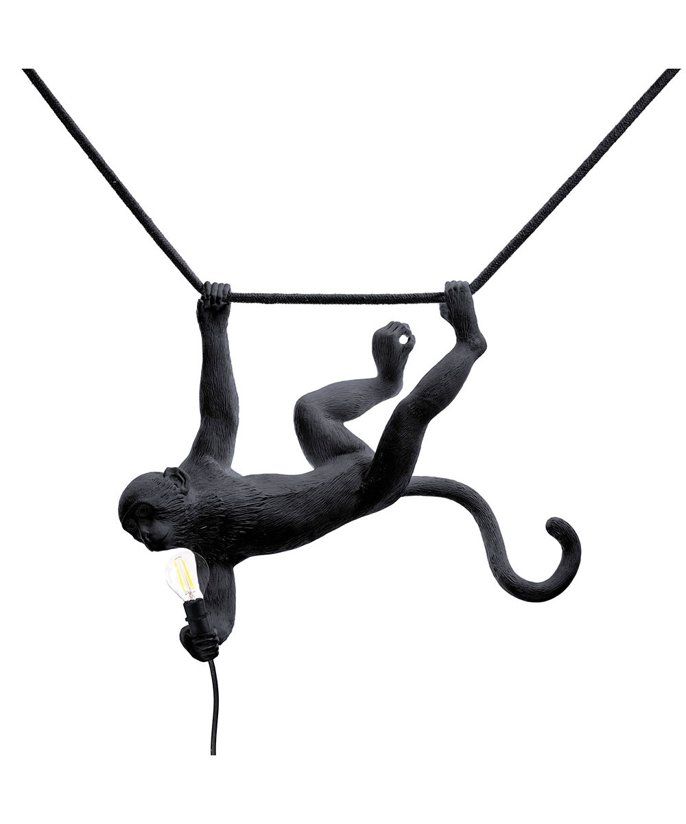 Image of Monkey Außen Pendelleuchte Swing Schwarz - Seletti bei Lampenmeister.ch